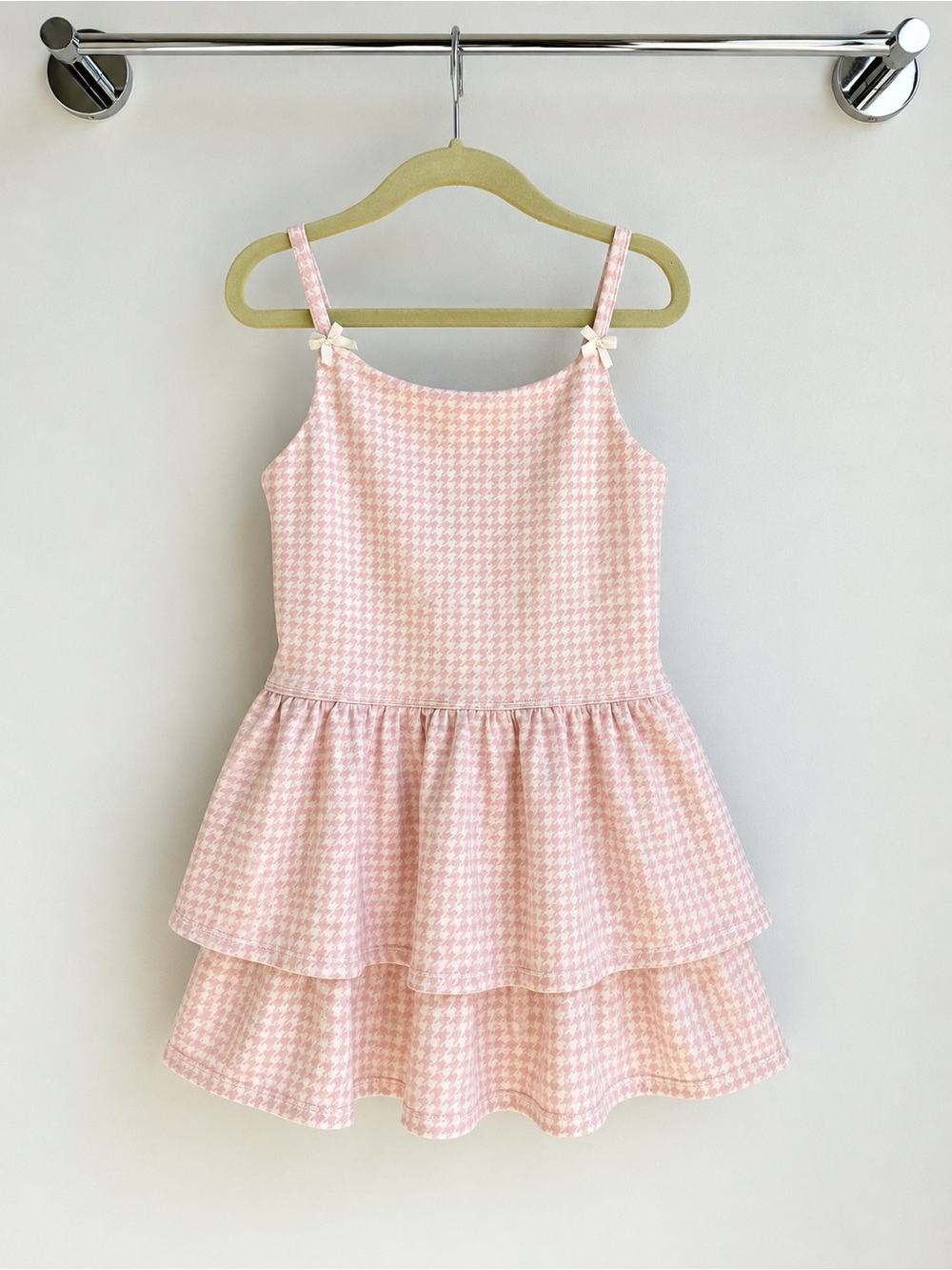 abercrombie kids Pink Houndstooth Tiered Sundress